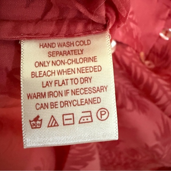 Tommy Bahama Pink lightweight shirt with sheer leaves - Picture 13 of 13